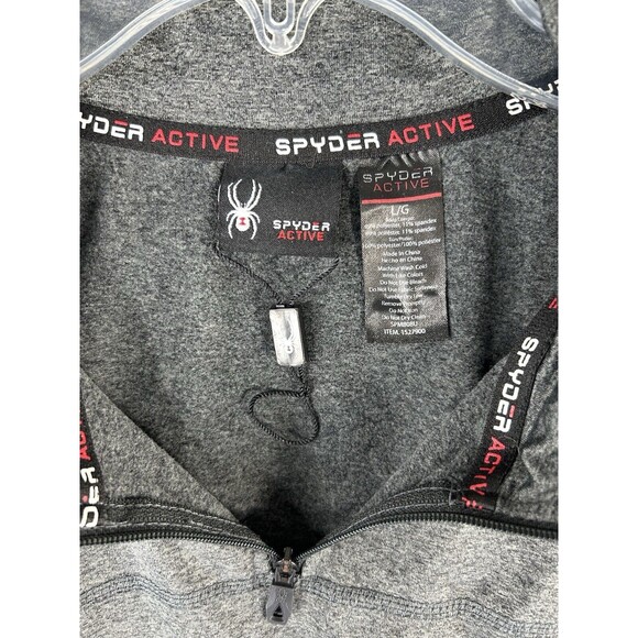Spyder ProWB Active Shirt Men's L Gray 1/4 Zip Breathable Lightweight Stretch - Picture 10 of 10